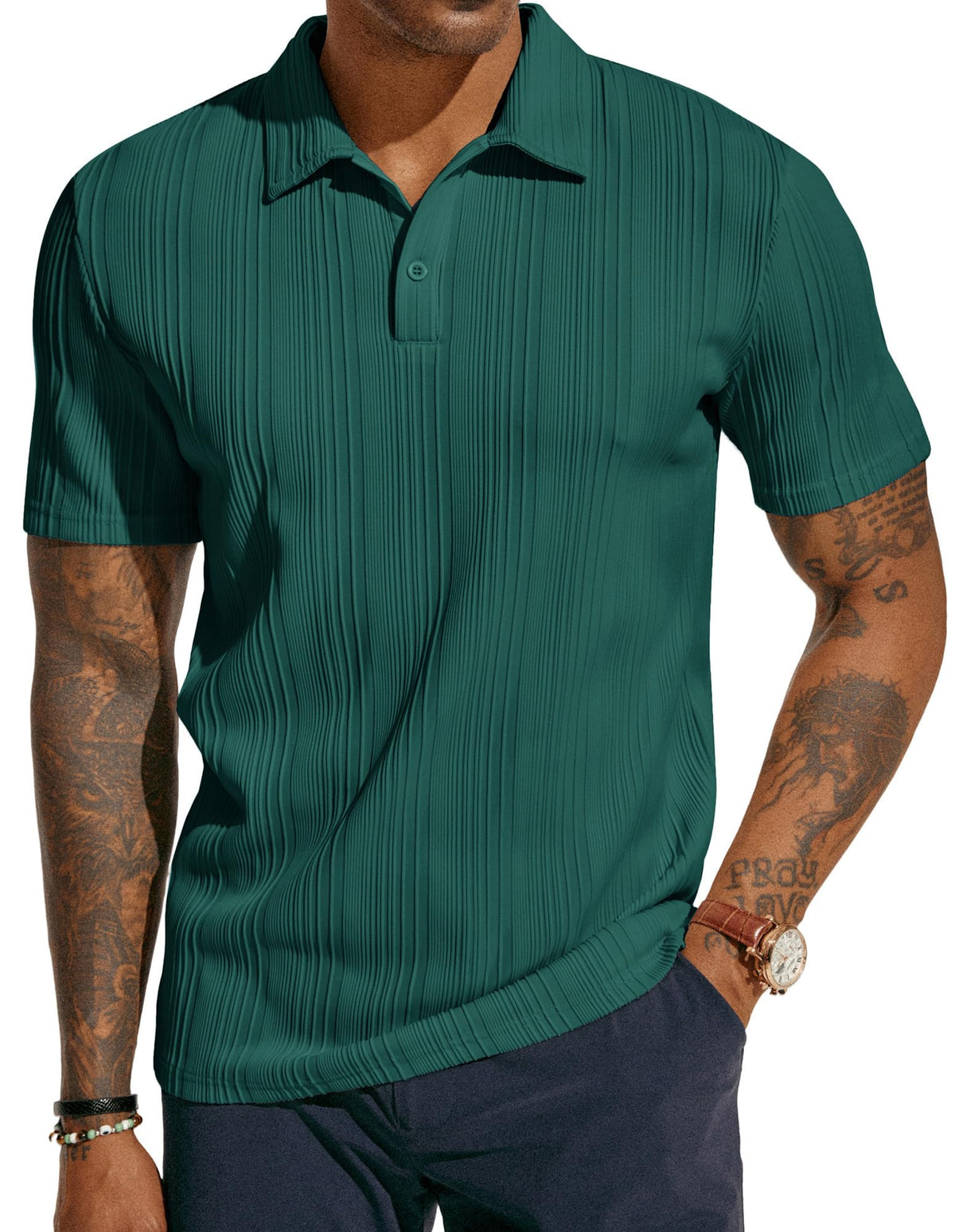PJ PAUL JONES Mens Polo Shirts Short Sleeve Textured Knit Polos