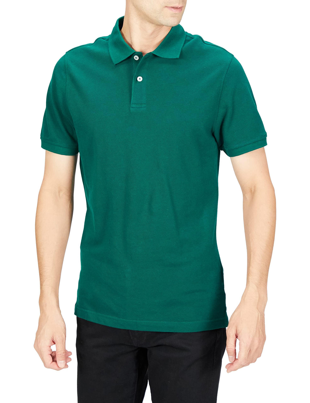 Amazon Essentials Men's Short Sleeve Slim-Fit Cotton Pique Polo Shirt, Breathable Collared