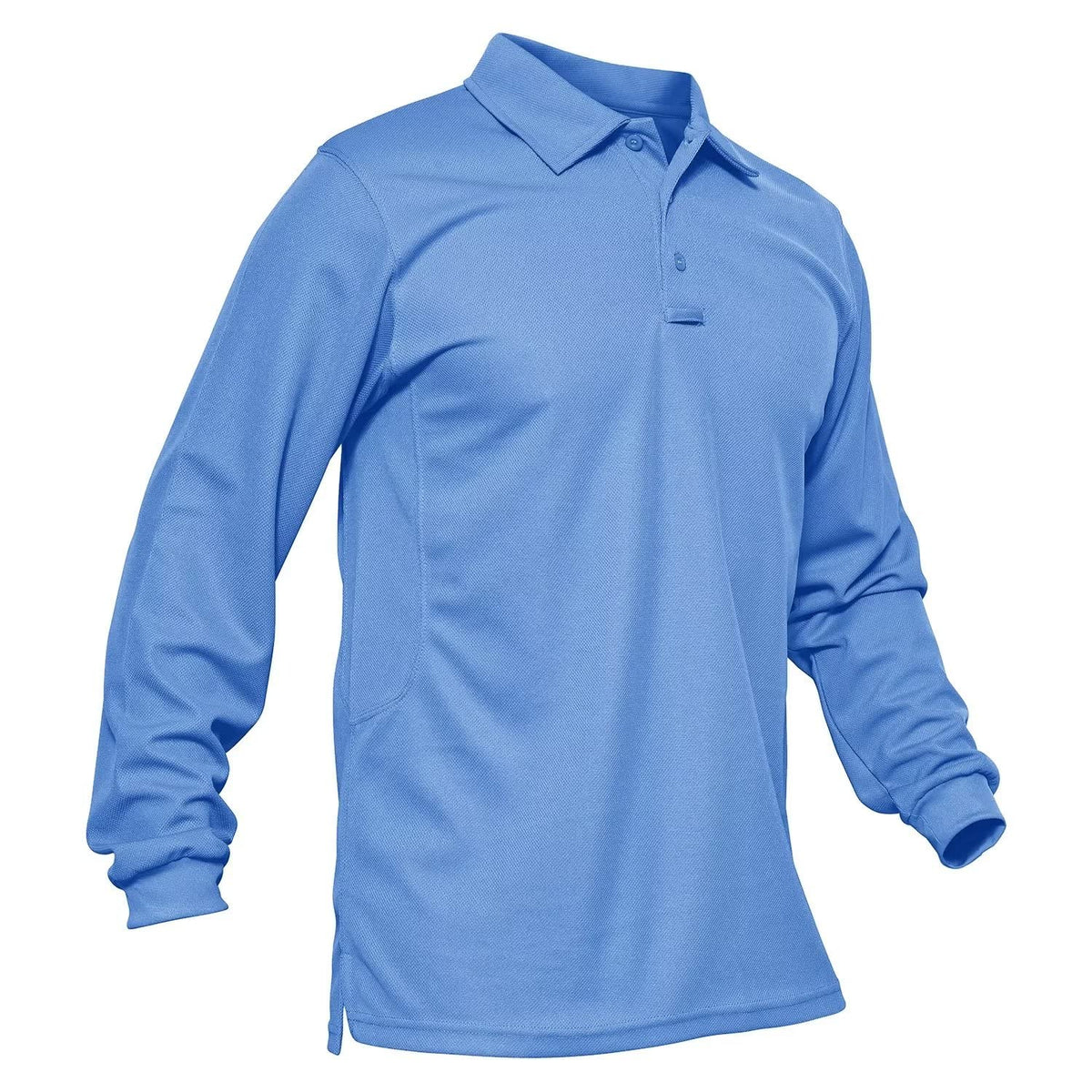 MAGCOMSEN Men's Polo Shirts 3 Button Quick Dry Performance Long Sleeve Tactical Shirts Pique Jersey Golf Shirt