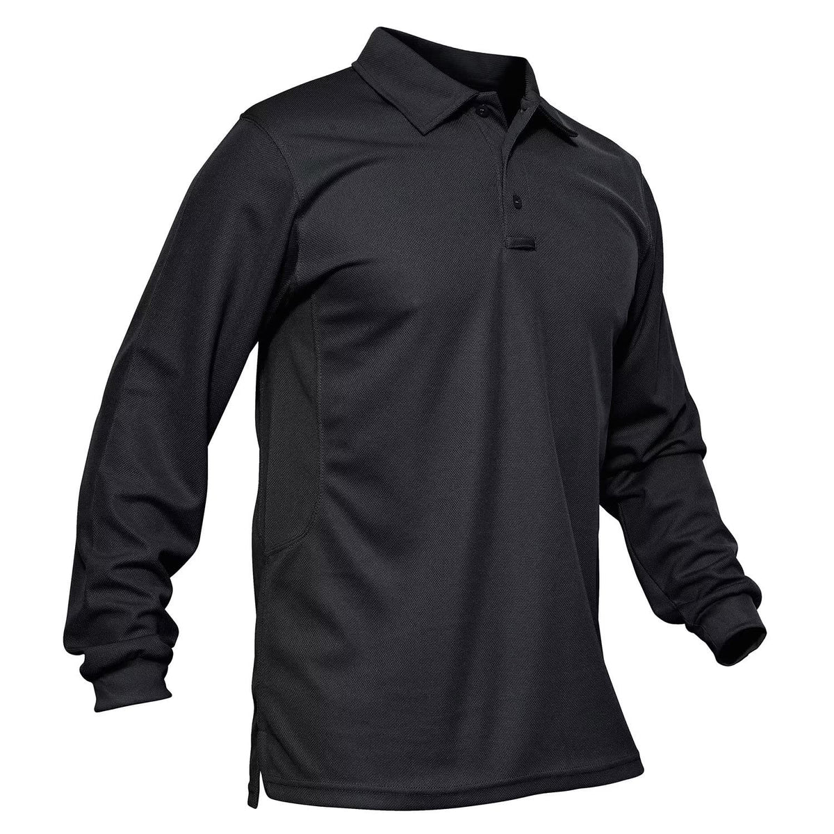MAGCOMSEN Men's Polo Shirts 3 Button Quick Dry Performance Long Sleeve Tactical Shirts Pique Jersey Golf Shirt