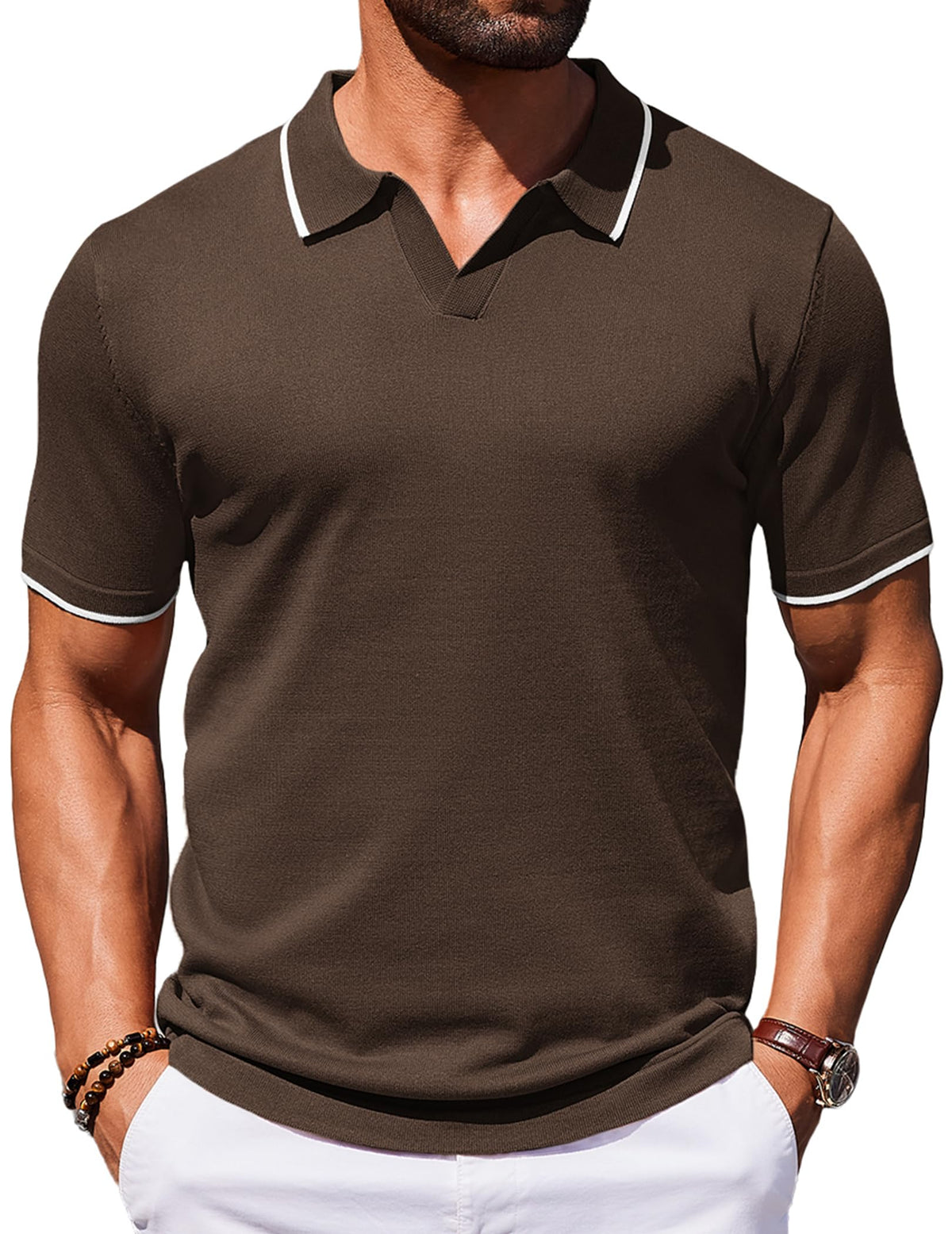 COOFANDY Mens Polo Shirts Short Sleeve Casual Knit Polo Shirt Golf T Shirt