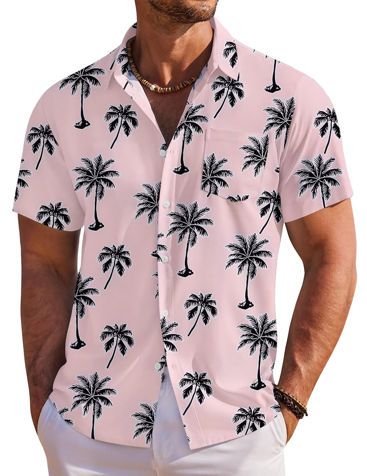 COOFANDY Men's Hawaiian Shirt Short Sleeve Floral Button Down Shirts Tropical Holiday Beach Shirts
