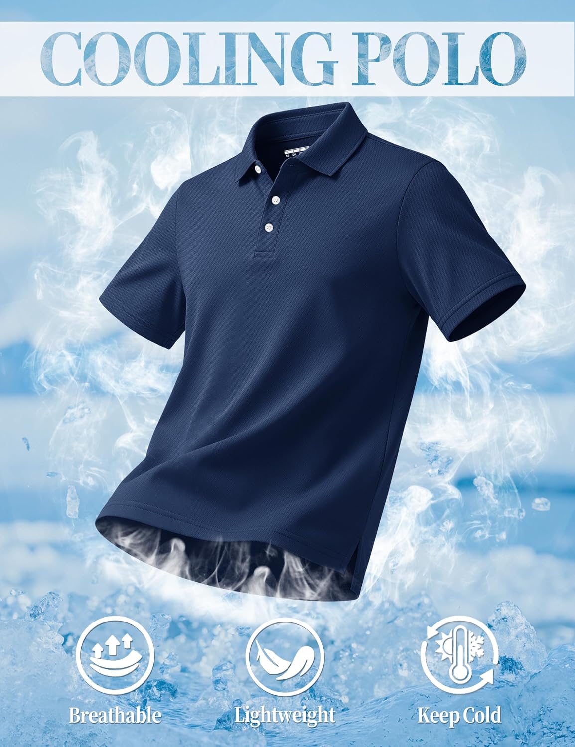 TACVASEN Mens Polo Shirt Short Sleeve Dry Fit Golf Collar Shirt Work Tshirt
