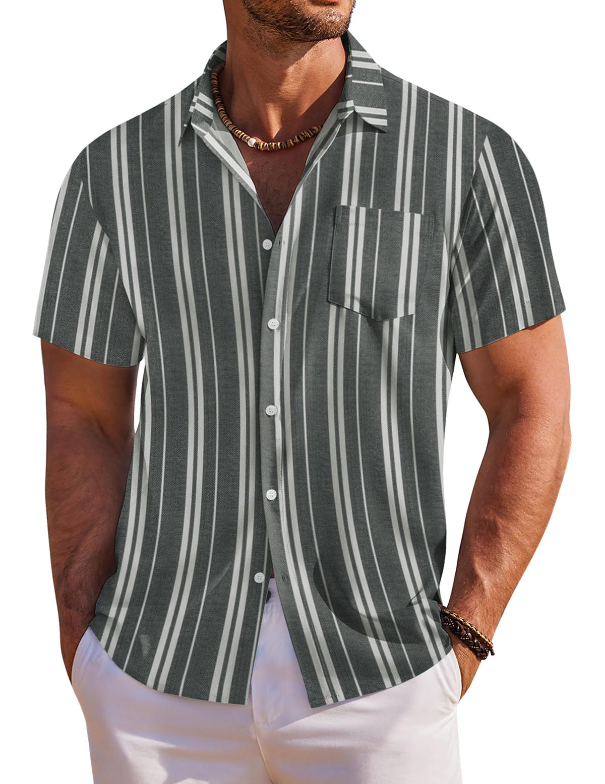 COOFANDY Men's Hawaiian Shirt Short Sleeve Floral Button Down Shirts Tropical Holiday Beach Shirts