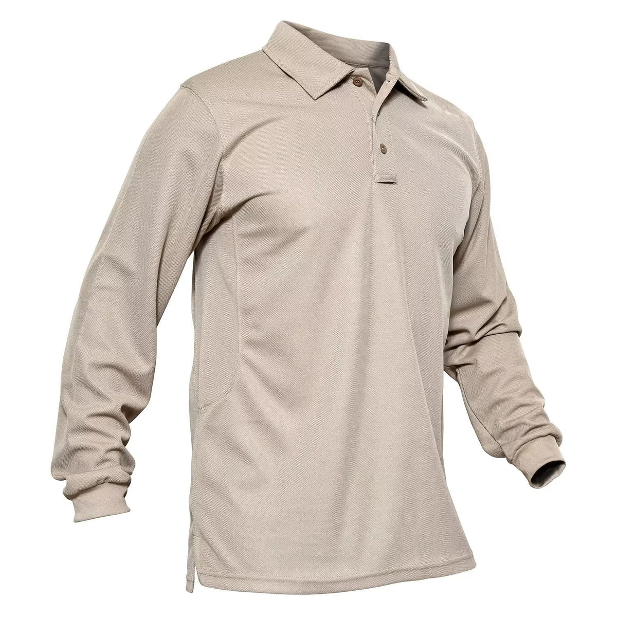 MAGCOMSEN Men's Polo Shirts 3 Button Quick Dry Performance Long Sleeve Tactical Shirts Pique Jersey Golf Shirt