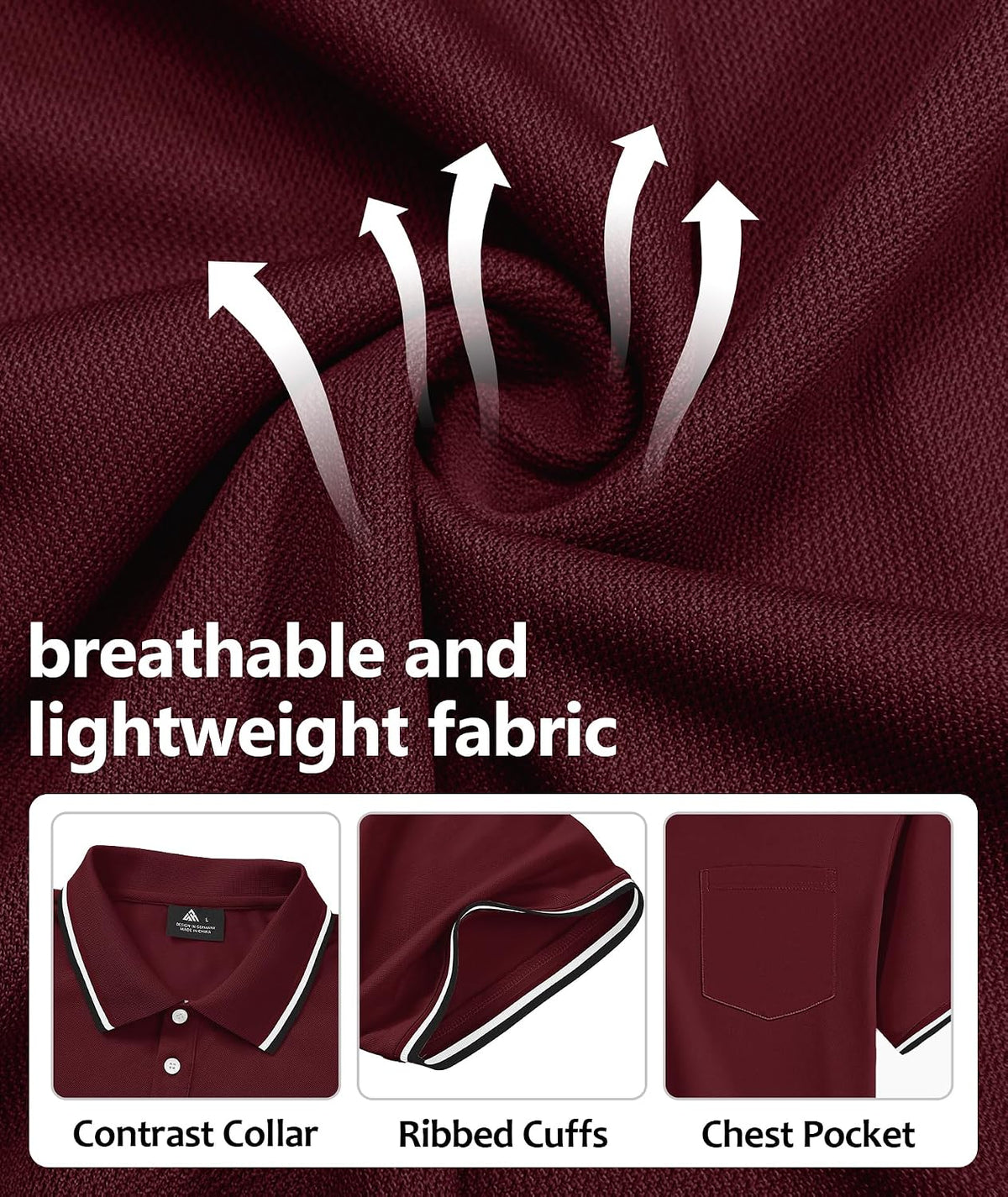 SWISSWELL 5 Pack Mens Polo Shirts Short Sleeve with Pocket Performance Golf Polos for Men Casual Collared Athletic T-Shirt