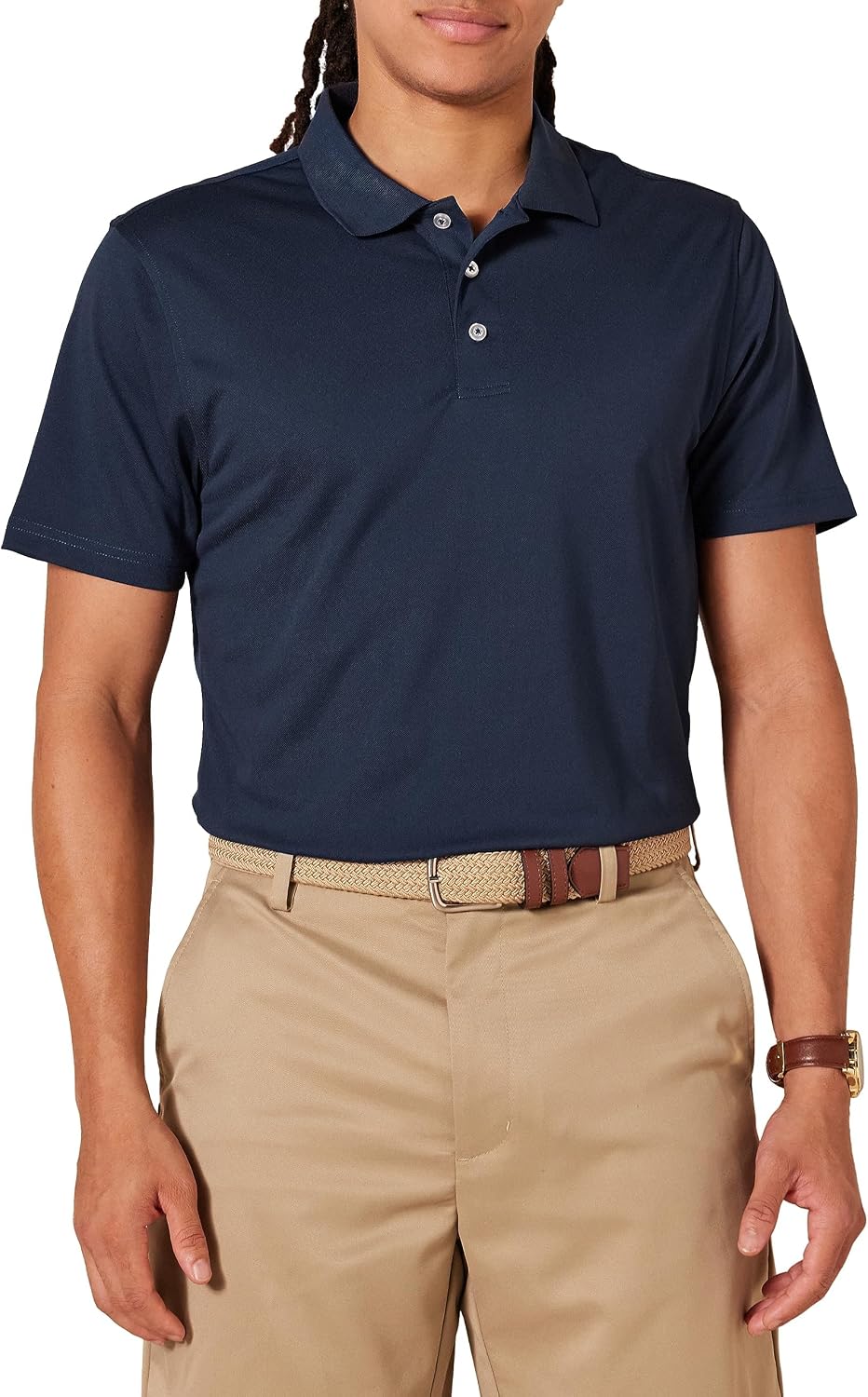 Amazon Essentials Men's Moisture Wicking Golf Polo Shirt, Short Sleeve, Slim-Fit, Quick-Dry, Active Wear