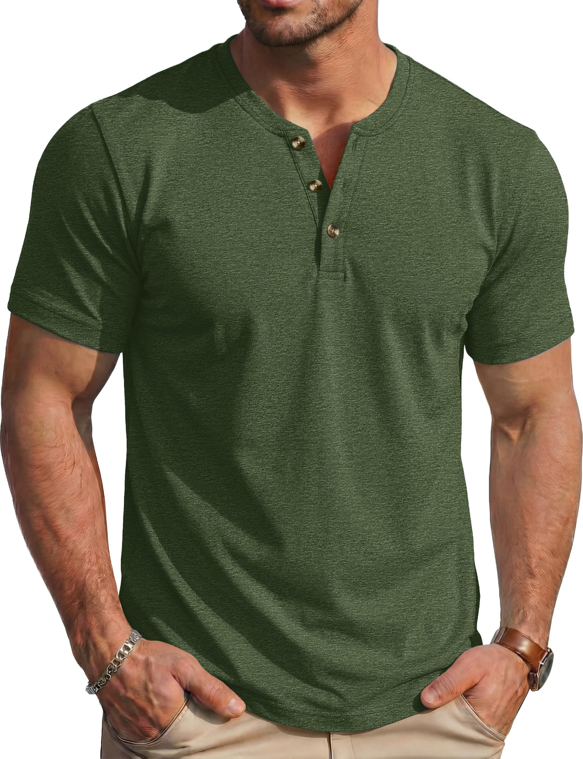 MAGCOMSEN Men's Henley Short Sleeve Shirt Moisture Wicking Lightweight Cotton T-Shirts Casual Summer Basic Tee Shirt