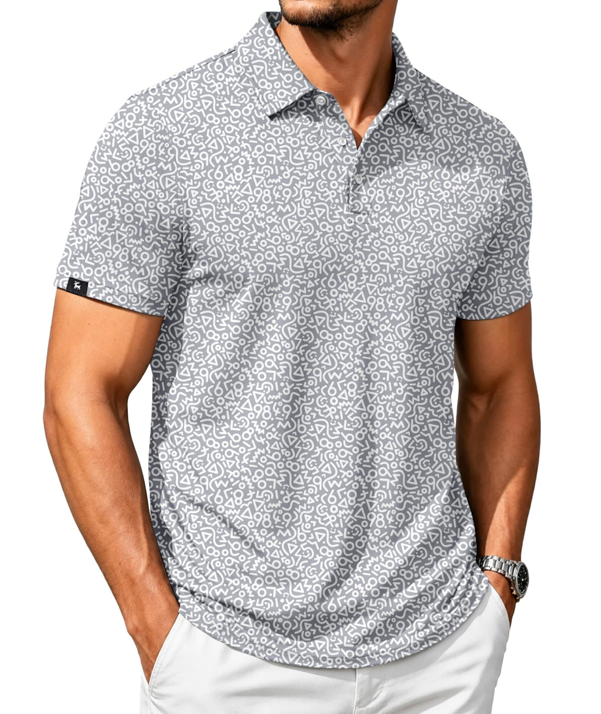 SWISSWELL Men's Moisture Wicking Performance Collared Short Sleeve Golf Shirt