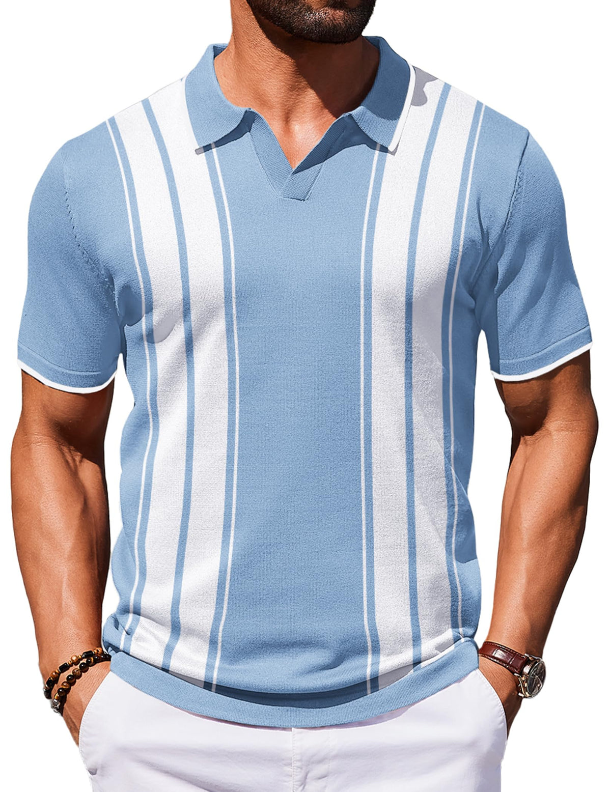 COOFANDY Mens Polo Shirts Short Sleeve Casual Knit Polo Shirt Golf T Shirt
