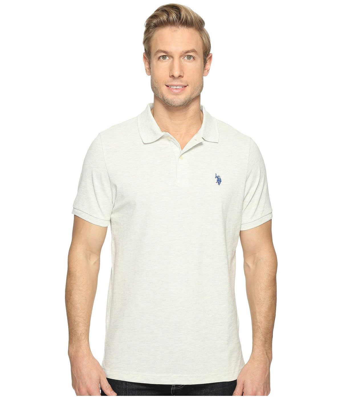 U.S. Polo Assn. Men's Classic Polo Shirt, Two-Button Closure Pique Polo Shirt, Summer Fashion Golf Shirt