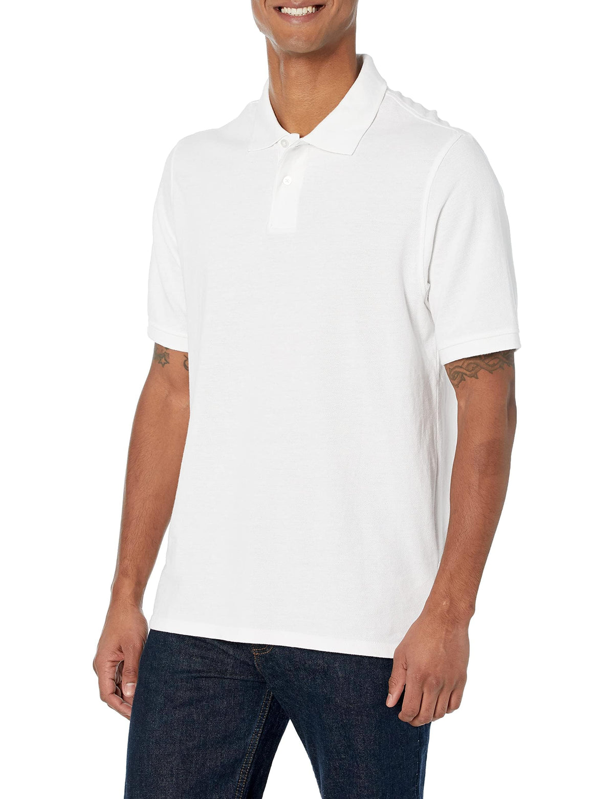 Amazon Essentials Men's Regular-Fit Cotton Pique Polo Shirt, Short Sleeve (Available in Big & Tall)