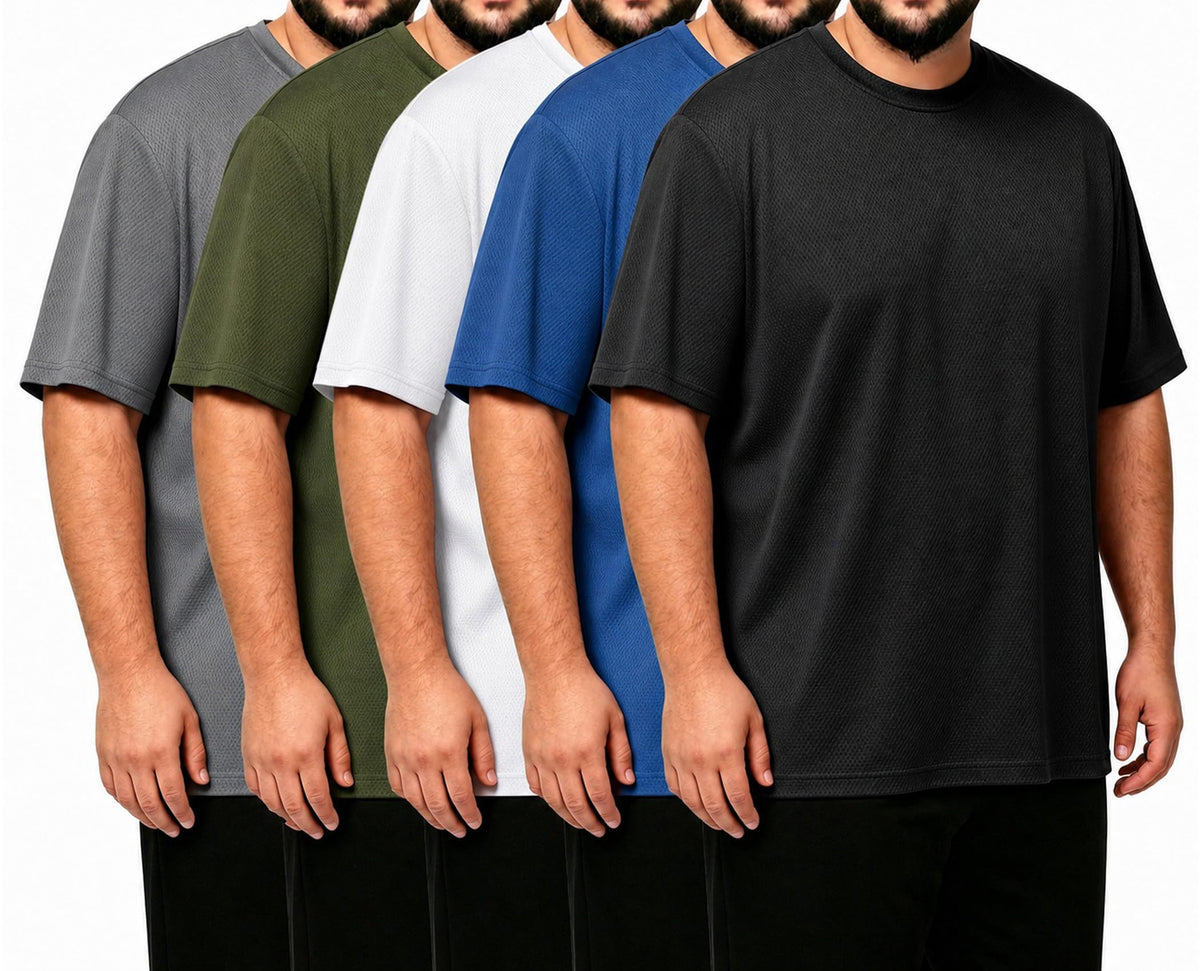 Kinglaman 1/4/5/6 Pack Men's Workout Gym Dry Fit Short Sleeve T Shirts
