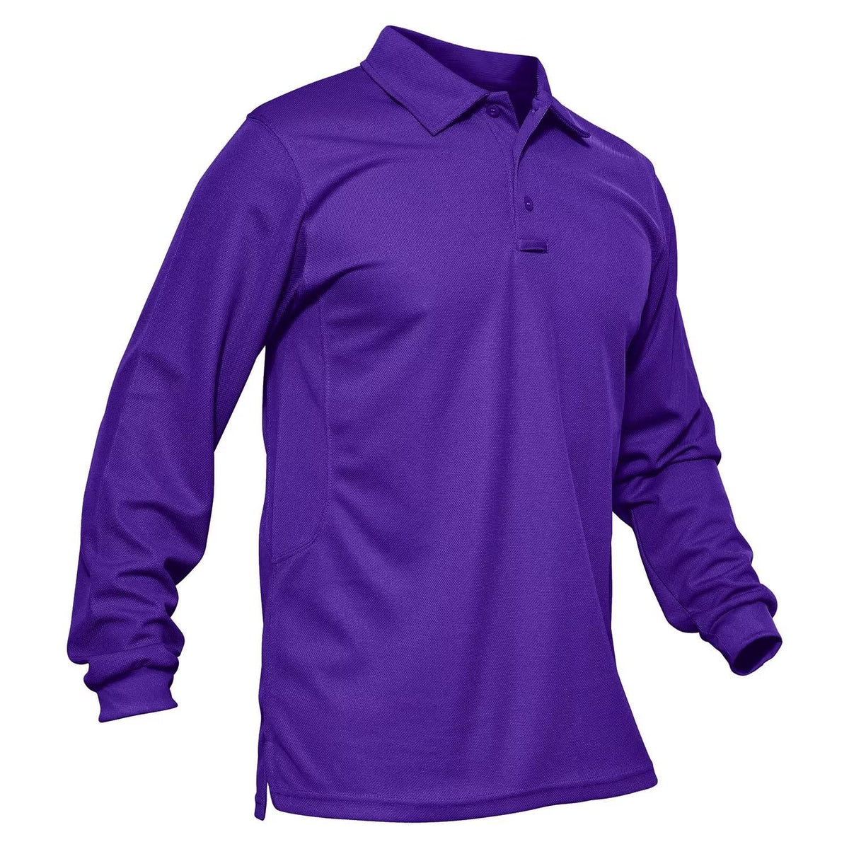 MAGCOMSEN Men's Polo Shirts 3 Button Quick Dry Performance Long Sleeve Tactical Shirts Pique Jersey Golf Shirt