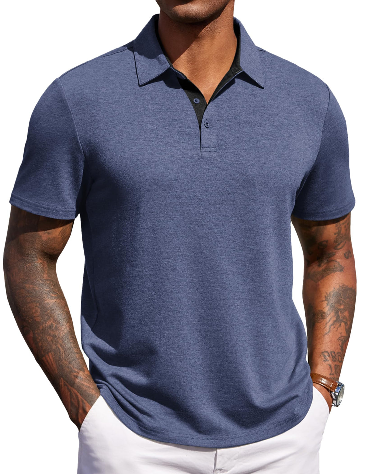 COOFANDY Mens Polo Shirts Short Sleeve Casual Summer Polo Tee Collared Tops