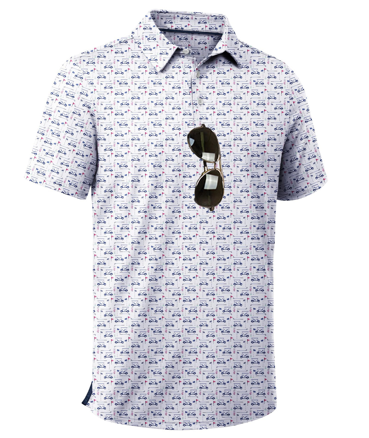 ZITY Men's Golf Shirts Short Sleeve Print Patterns Casual Collared Polo