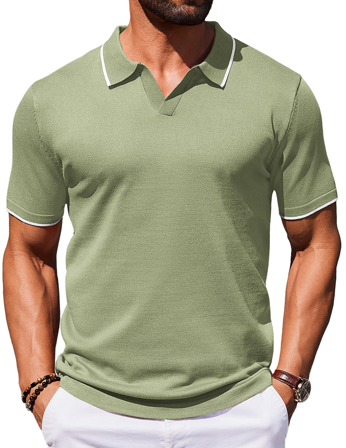 COOFANDY Mens Polo Shirts Short Sleeve Casual Knit Polo Shirt Golf T Shirt