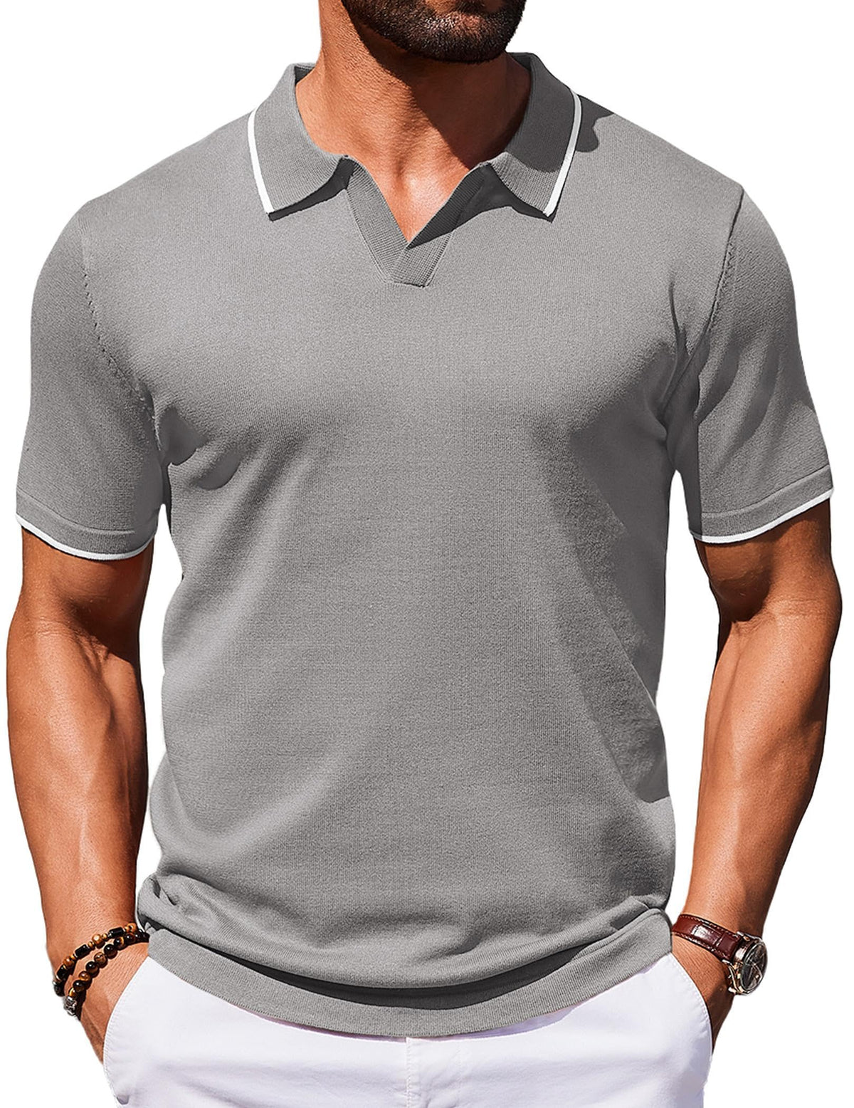 COOFANDY Mens Polo Shirts Short Sleeve Casual Knit Polo Shirt Golf T Shirt