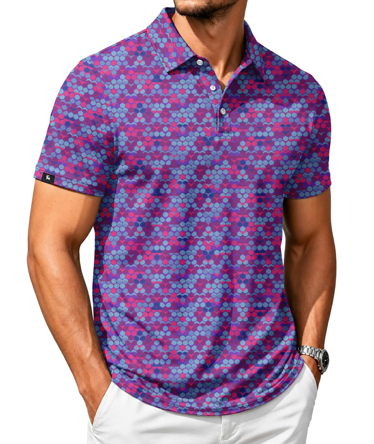 SWISSWELL Men's Moisture Wicking Performance Collared Short Sleeve Golf Shirt