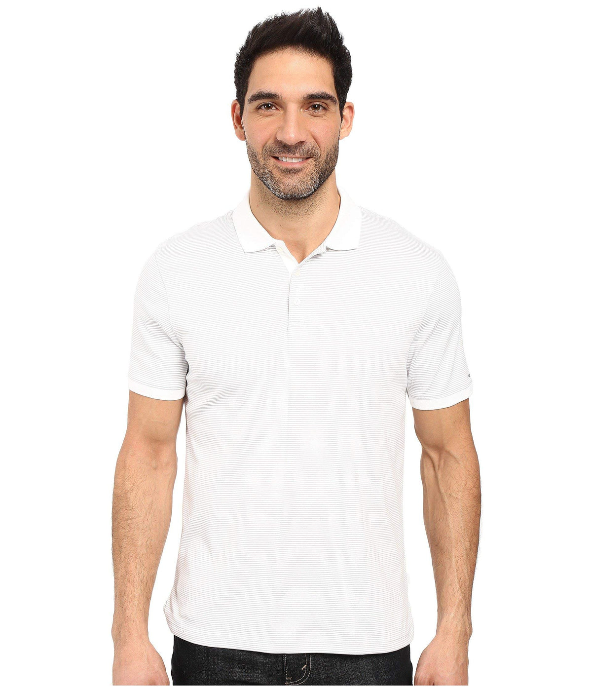 Calvin Klein Men's Liquid Touch Polo Stripe with UV Protection