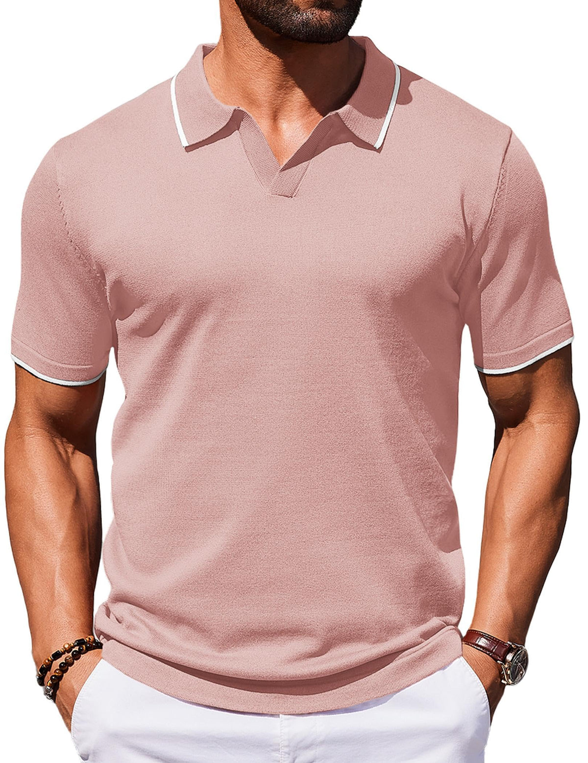COOFANDY Mens Polo Shirts Short Sleeve Casual Knit Polo Shirt Golf T Shirt