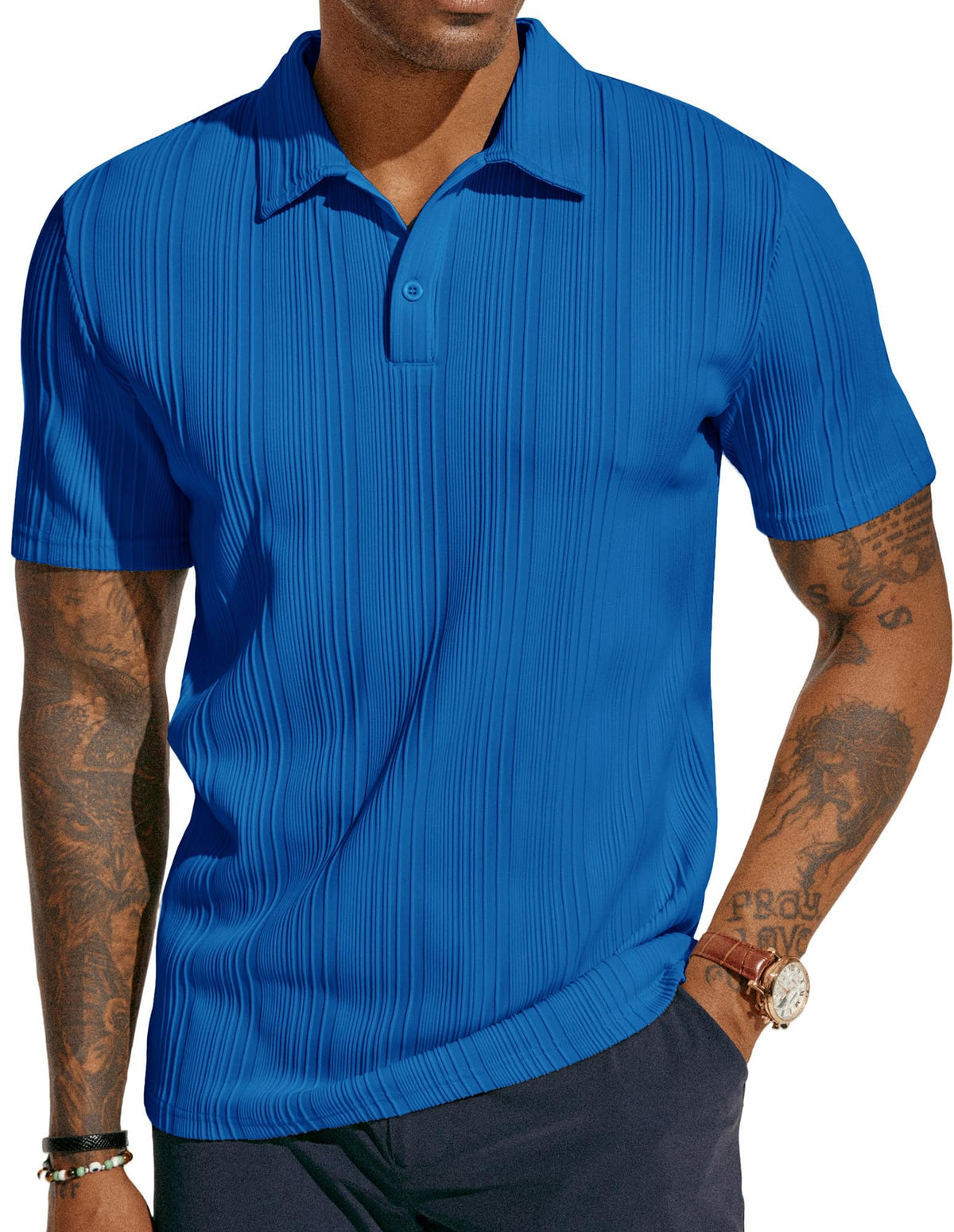 PJ PAUL JONES Mens Polo Shirts Short Sleeve Textured Knit Polos