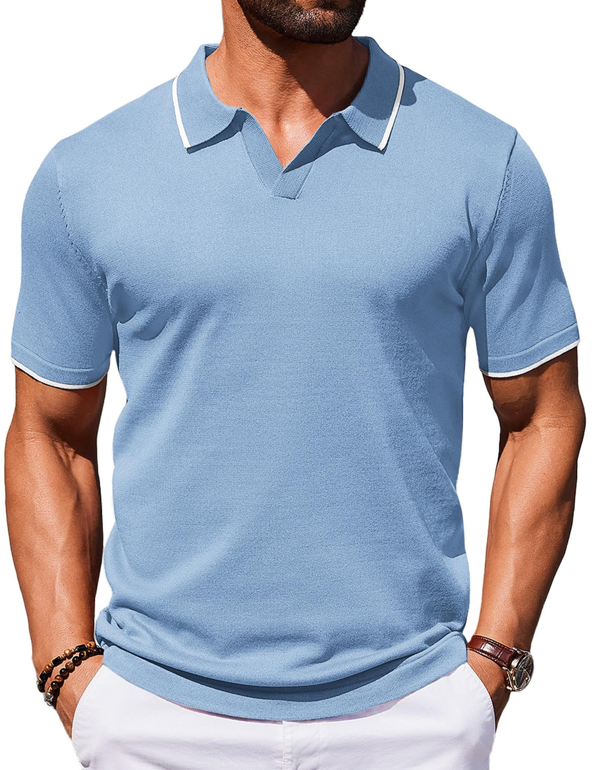 COOFANDY Mens Polo Shirts Short Sleeve Casual Knit Polo Shirt Golf T Shirt