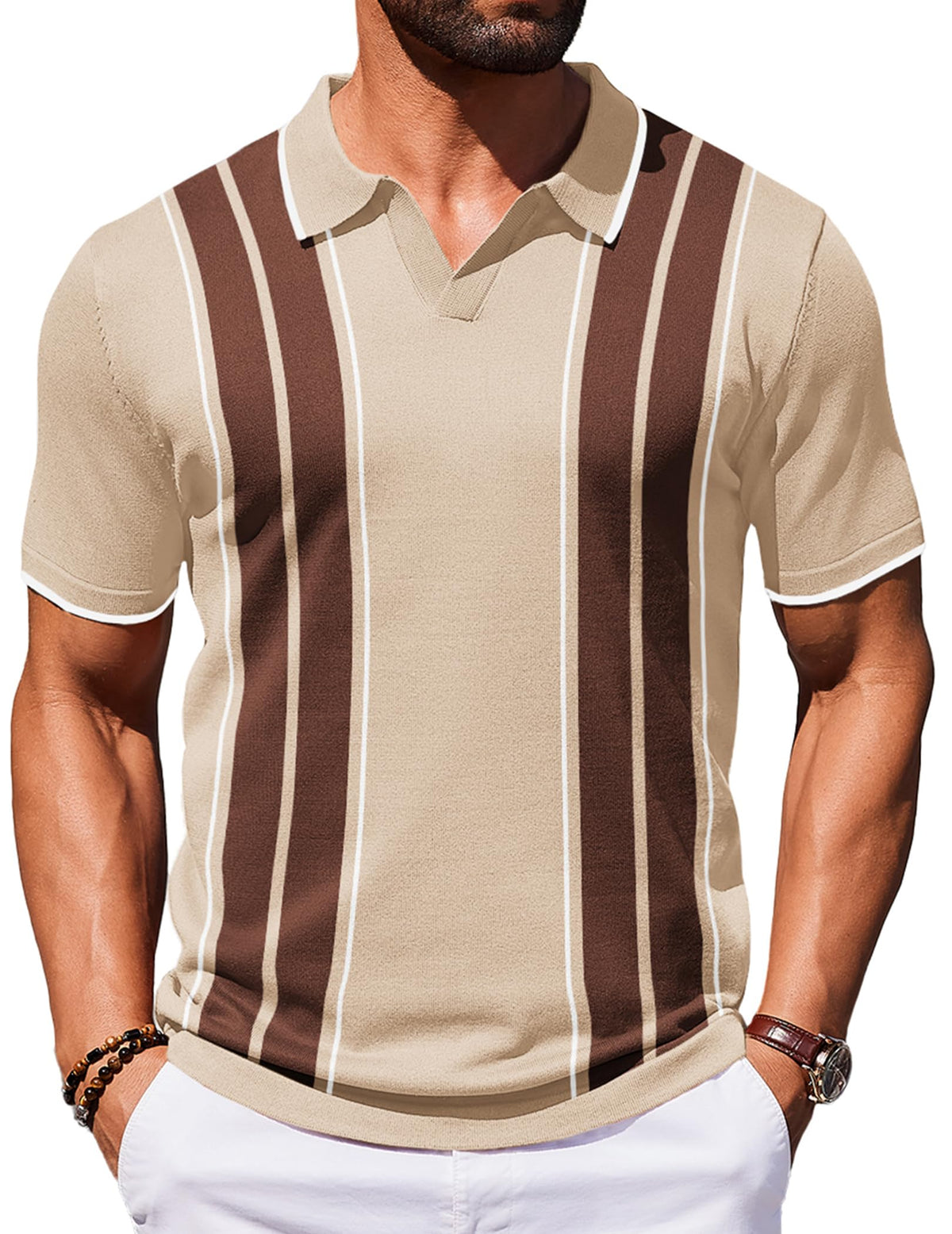 COOFANDY Mens Polo Shirts Short Sleeve Casual Knit Polo Shirt Golf T Shirt