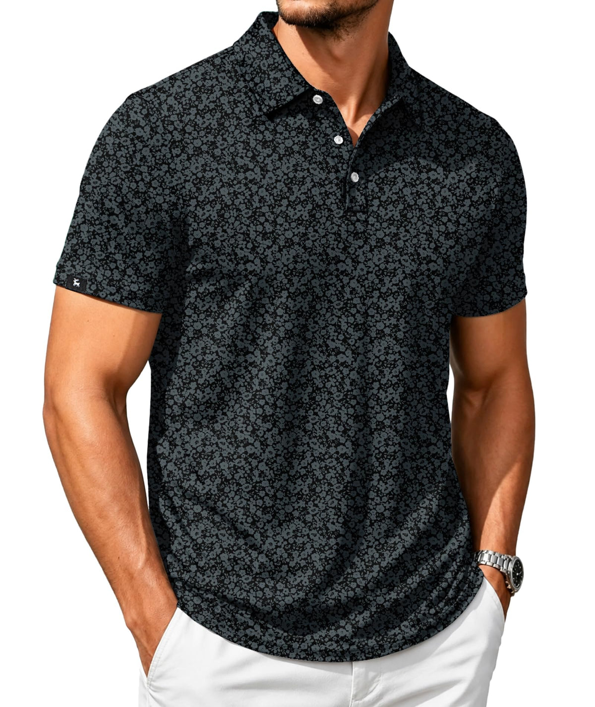 SWISSWELL Men's Moisture Wicking Performance Collared Short Sleeve Golf Shirt