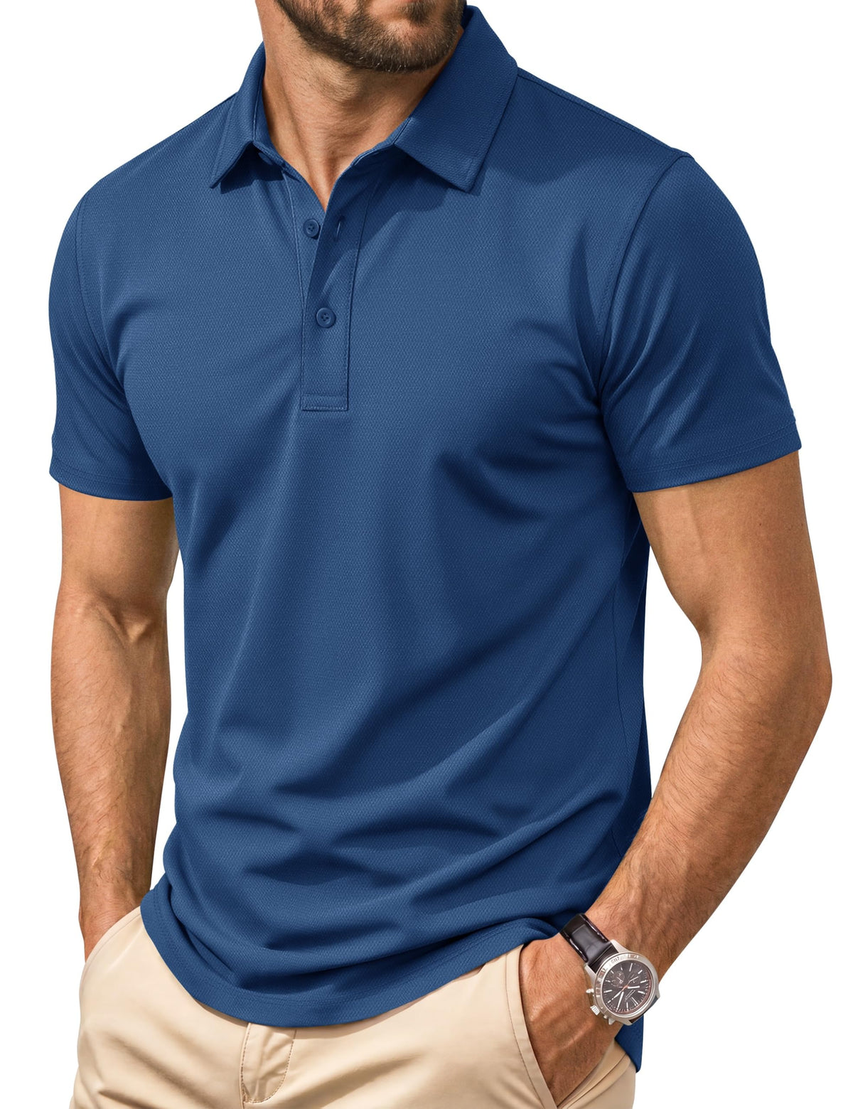 Cotrasen Men's Polo Shirts Short Sleeve Cotton Pique Classic Golf Shirts