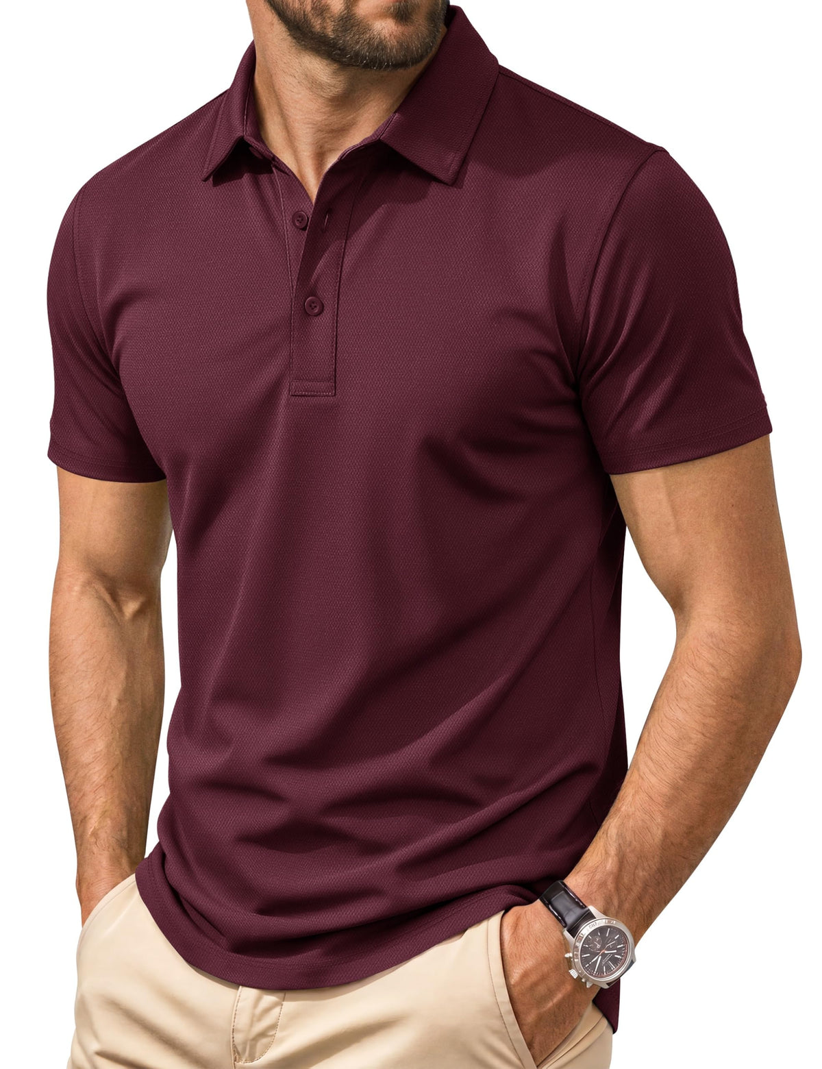Cotrasen Men's Polo Shirts Short Sleeve Cotton Pique Classic Golf Shirts
