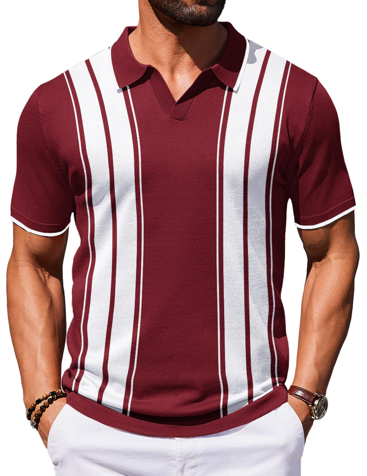 COOFANDY Mens Polo Shirts Short Sleeve Casual Knit Polo Shirt Golf T Shirt