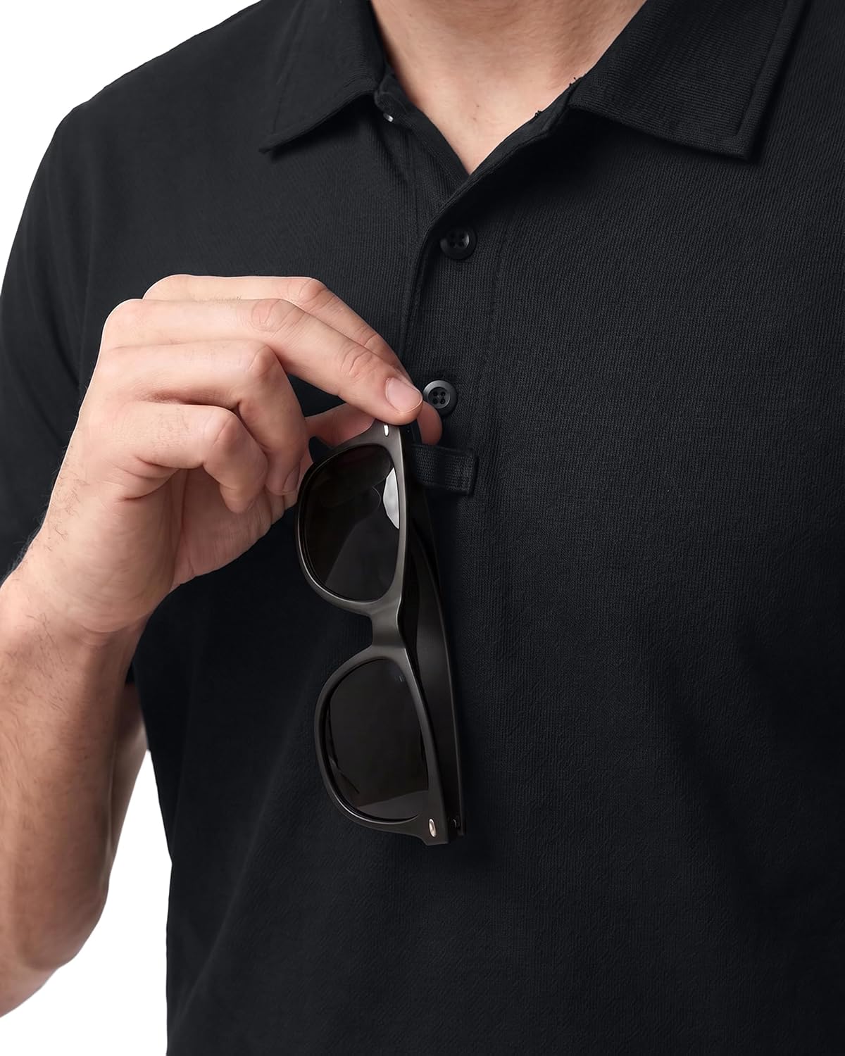 Breathable Pique Jersey Mens Polo Shirt UPF 50+ Quick Dry Performance