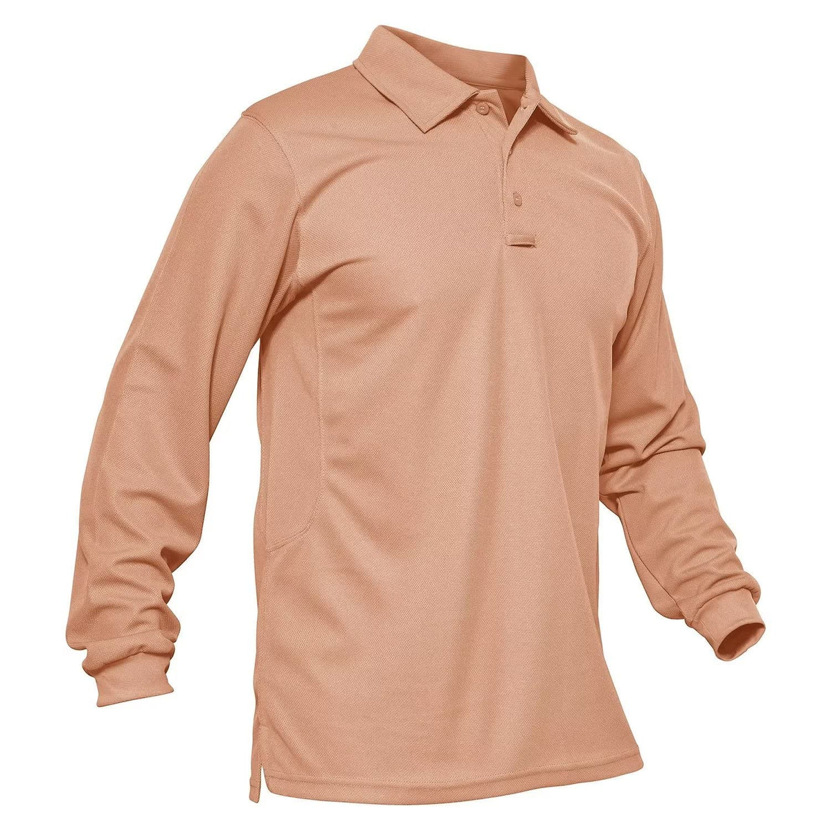 MAGCOMSEN Men's Polo Shirts 3 Button Quick Dry Performance Long Sleeve Tactical Shirts Pique Jersey Golf Shirt