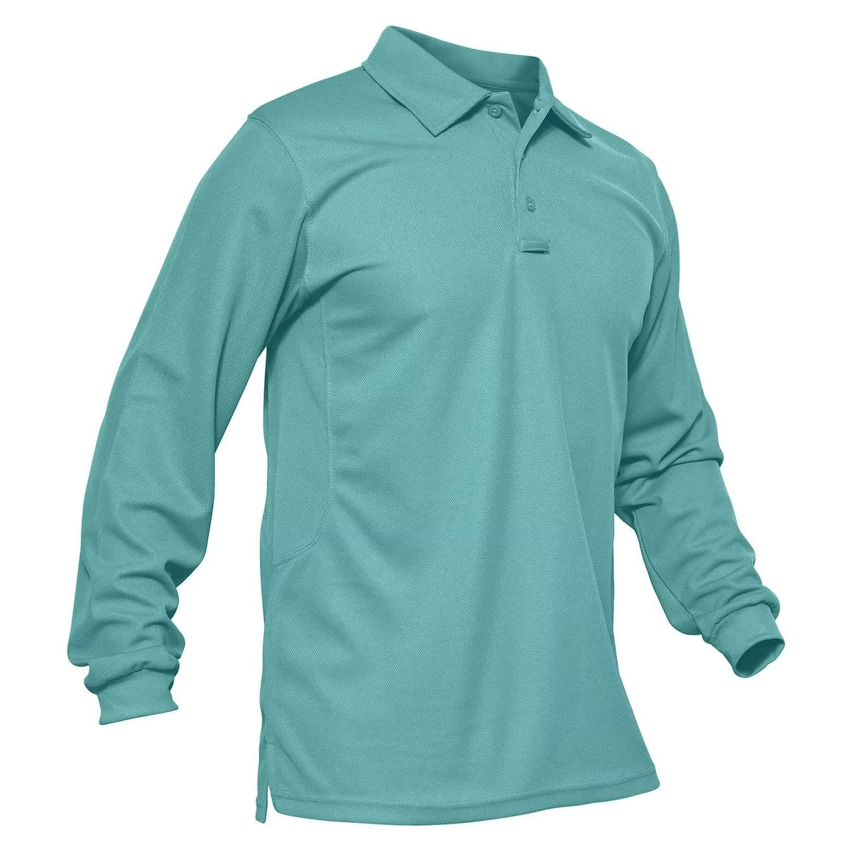 MAGCOMSEN Men's Polo Shirts 3 Button Quick Dry Performance Long Sleeve Tactical Shirts Pique Jersey Golf Shirt