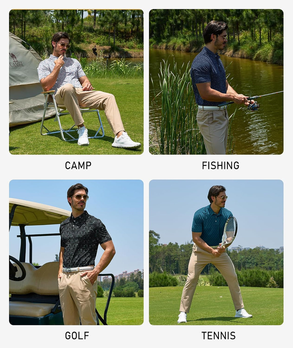 ZITY Mens Golf Polo Shirts Short Sleeve UPF 50+ Moisture Wicking Tshirt