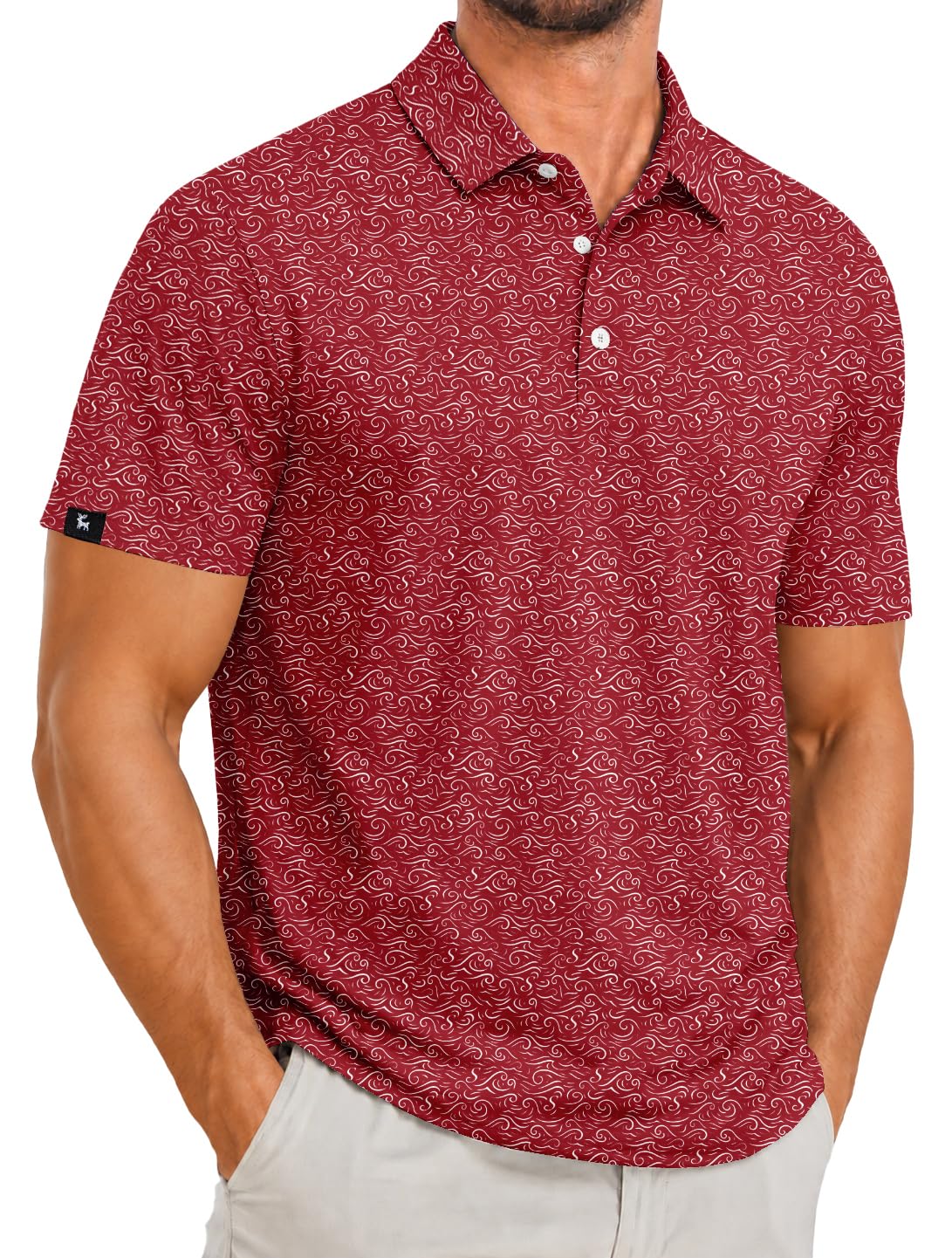 ZITY Men's Golf Polo Shirts Short Sleeve Print Patterns Moisture Wicking