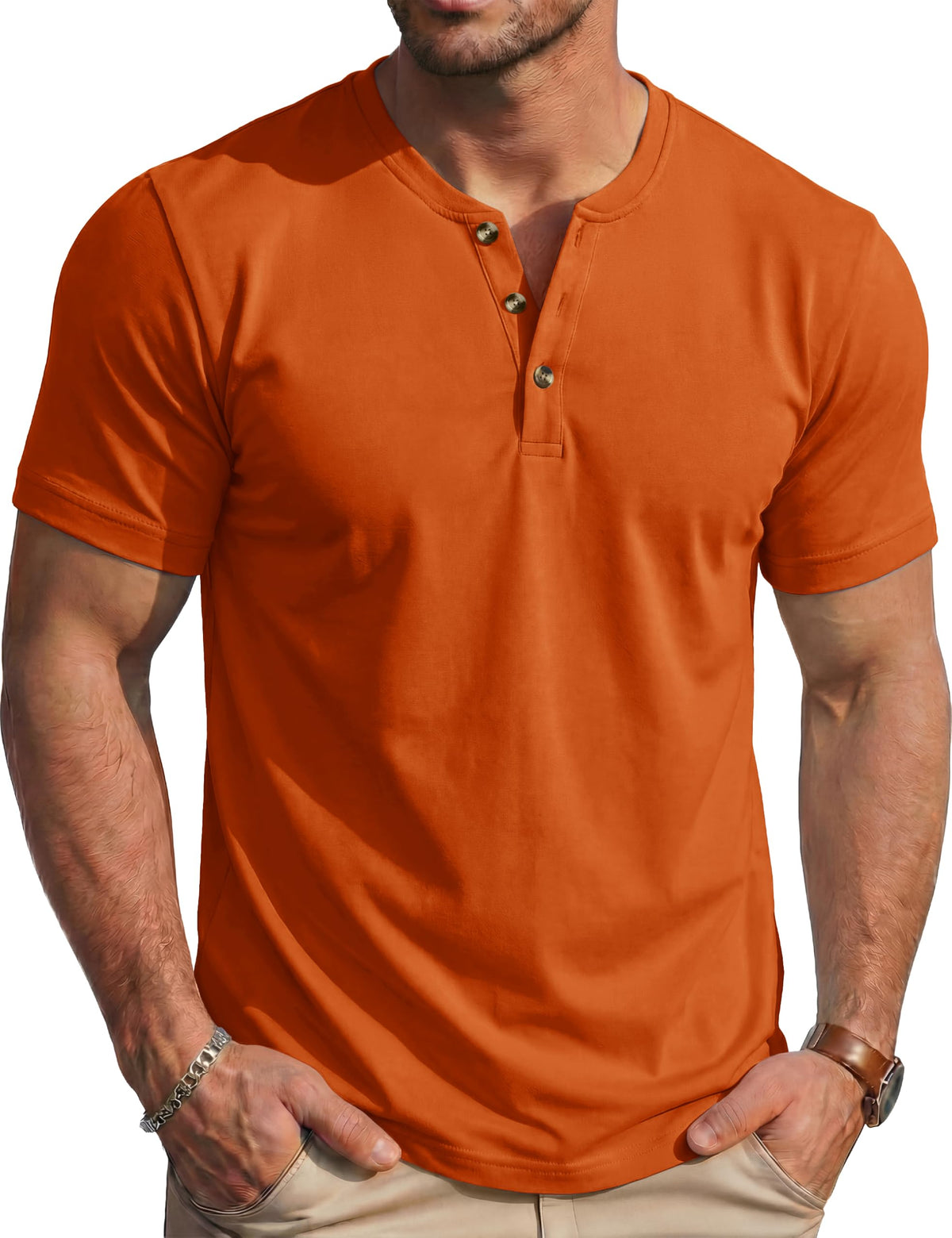 MAGCOMSEN Men's Henley Short Sleeve Shirt Moisture Wicking Lightweight Cotton T-Shirts Casual Summer Basic Tee Shirt