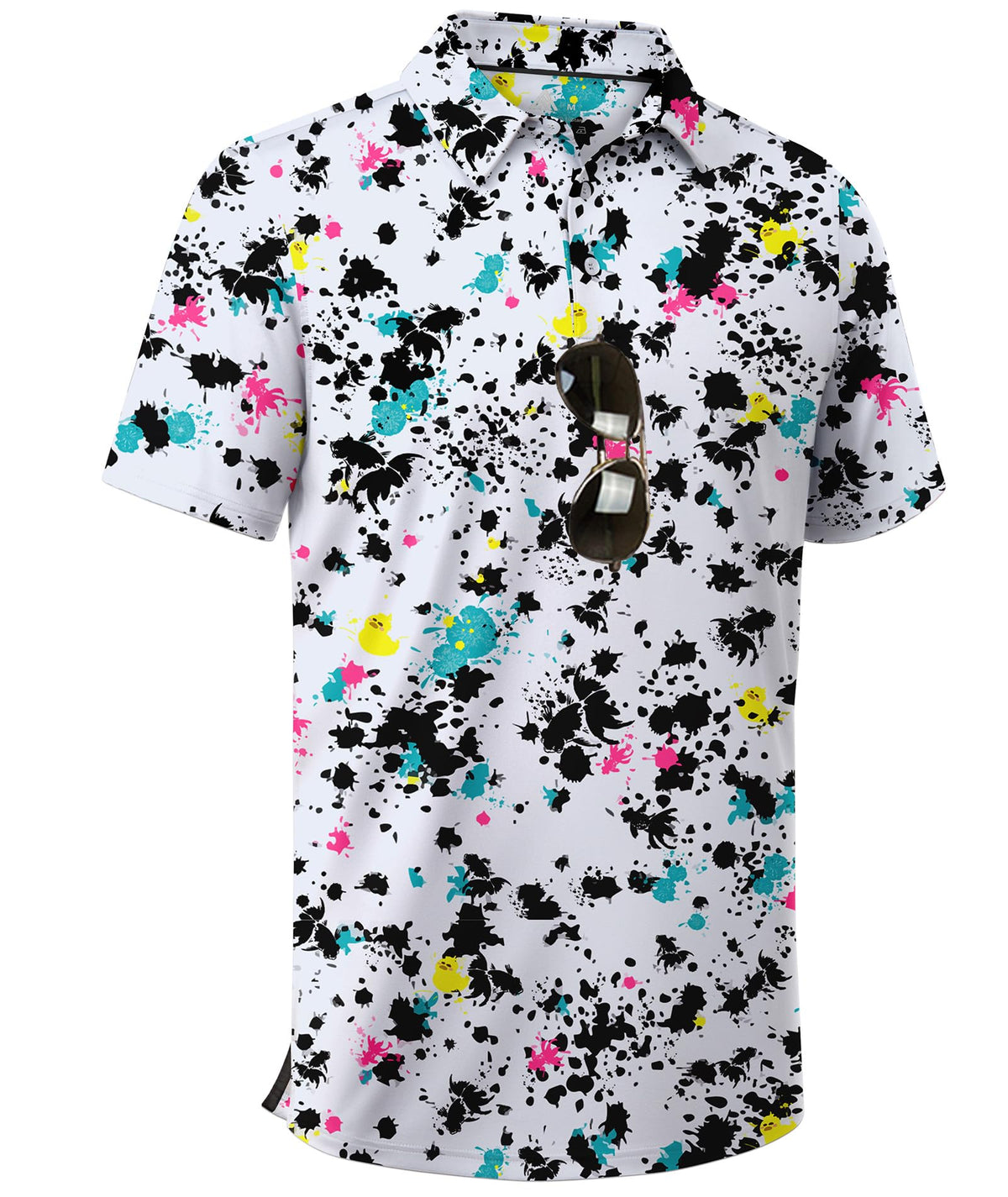 ZITY Men's Golf Shirts Short Sleeve Print Patterns Casual Collared Polo