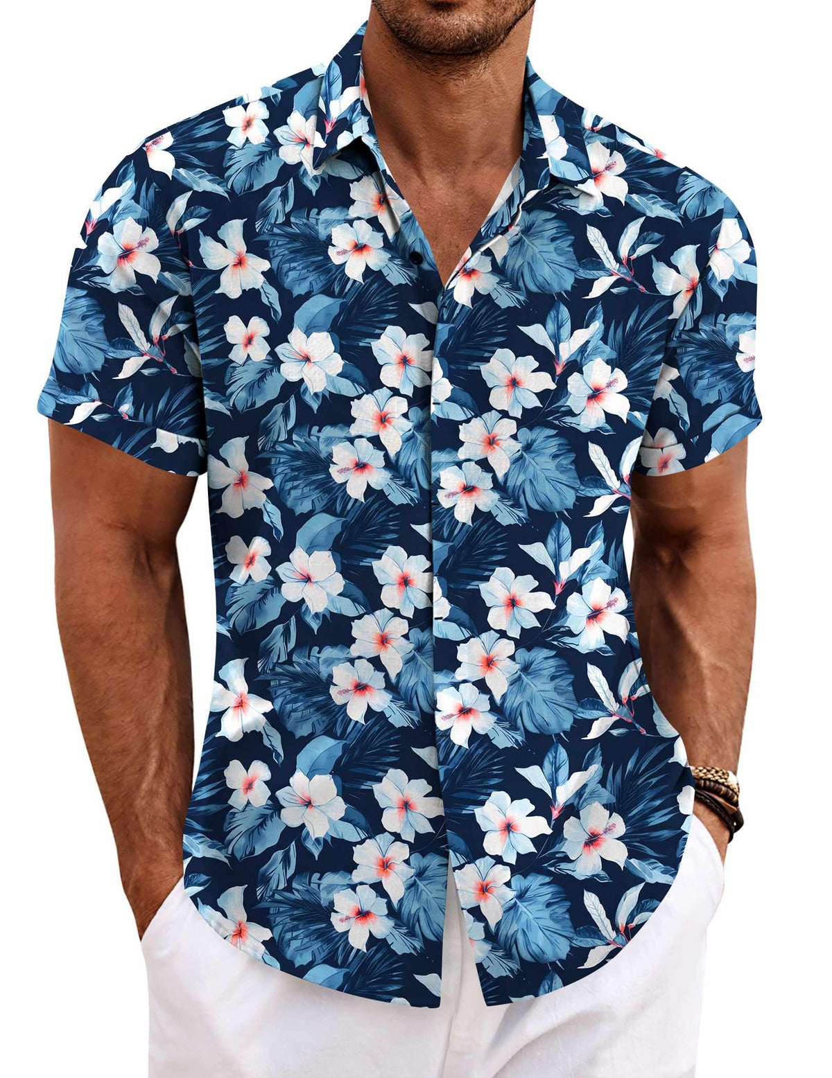 COOFANDY Men's Linen Shirts Short Sleeve Casual Shirts Button Down Shirt for Men Beach Summer Wedding Shirt