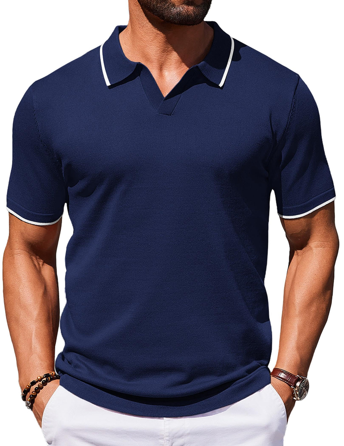 COOFANDY Mens Polo Shirts Short Sleeve Casual Knit Polo Shirt Golf T Shirt