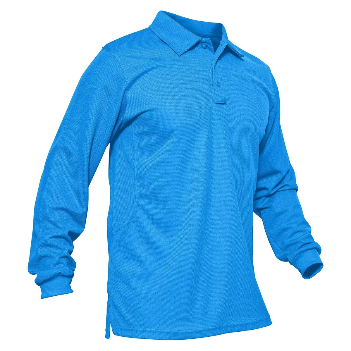 MAGCOMSEN Men's Polo Shirts 3 Button Quick Dry Performance Long Sleeve Tactical Shirts Pique Jersey Golf Shirt
