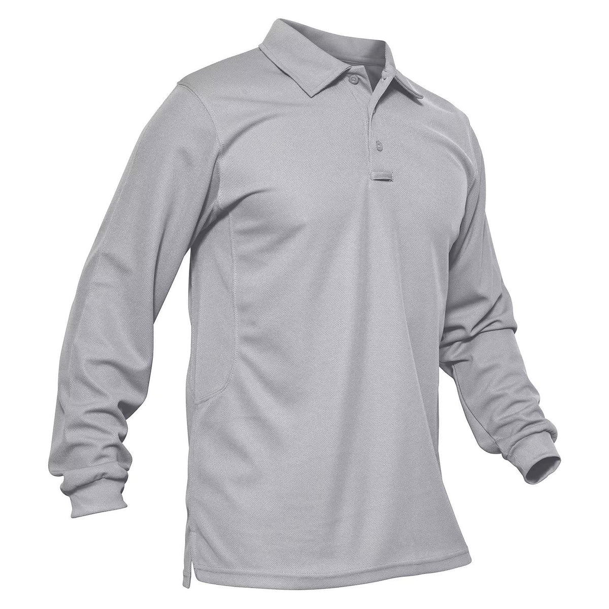 MAGCOMSEN Men's Polo Shirts 3 Button Quick Dry Performance Long Sleeve Tactical Shirts Pique Jersey Golf Shirt