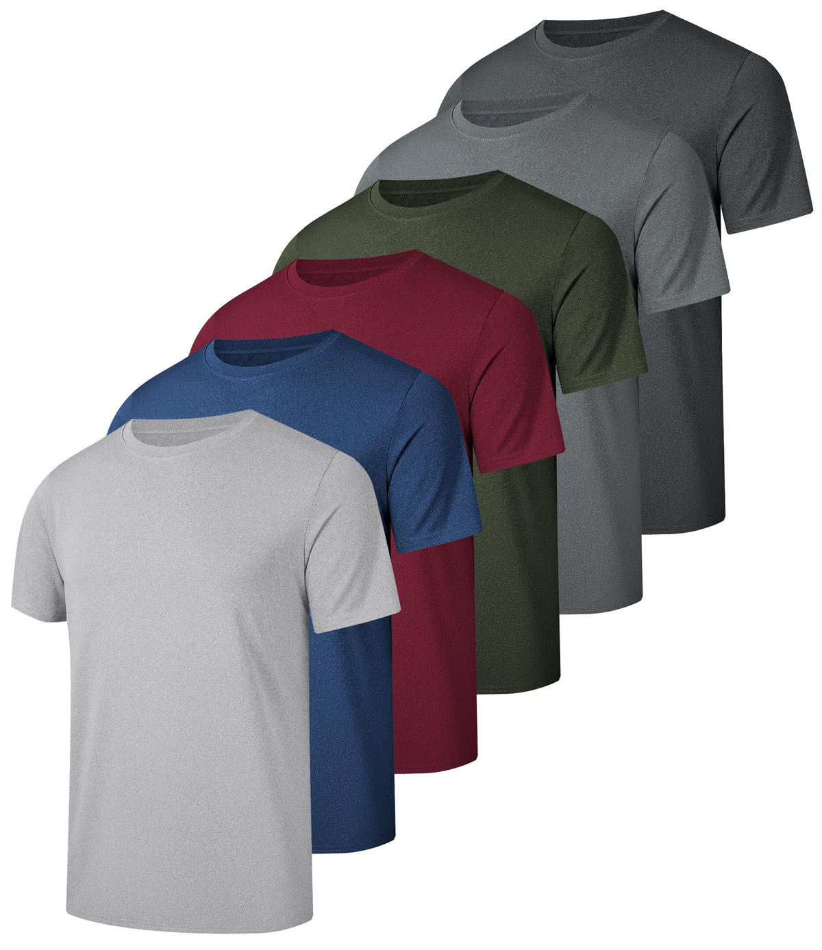 Kinglaman 1/4/5/6 Pack Men's Workout Gym Dry Fit Short Sleeve T Shirts