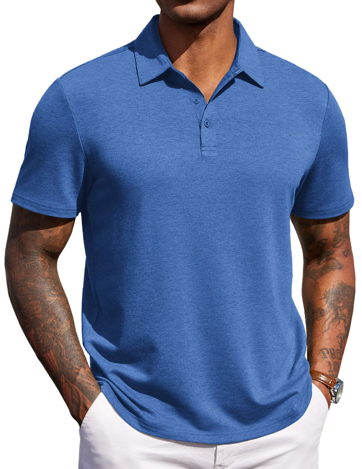 COOFANDY Mens Polo Shirts Short Sleeve Casual Summer Polo Tee Collared Tops