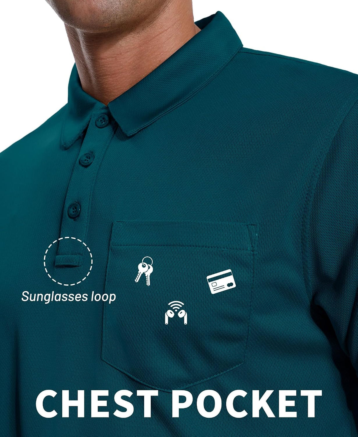 ZITY Men's 3 Pack Polo Shirts Short Sleeve with Pocket Moisture Wicking Casual Work Golf Lightweight Collared T-Shirts