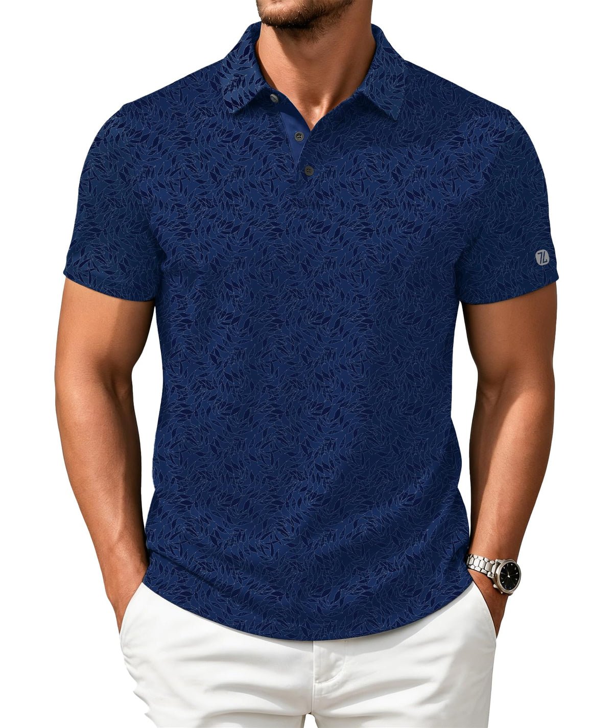 ZITY Mens Golf Shirts Short Sleeve Print Moisture Wicking Polo Shirt