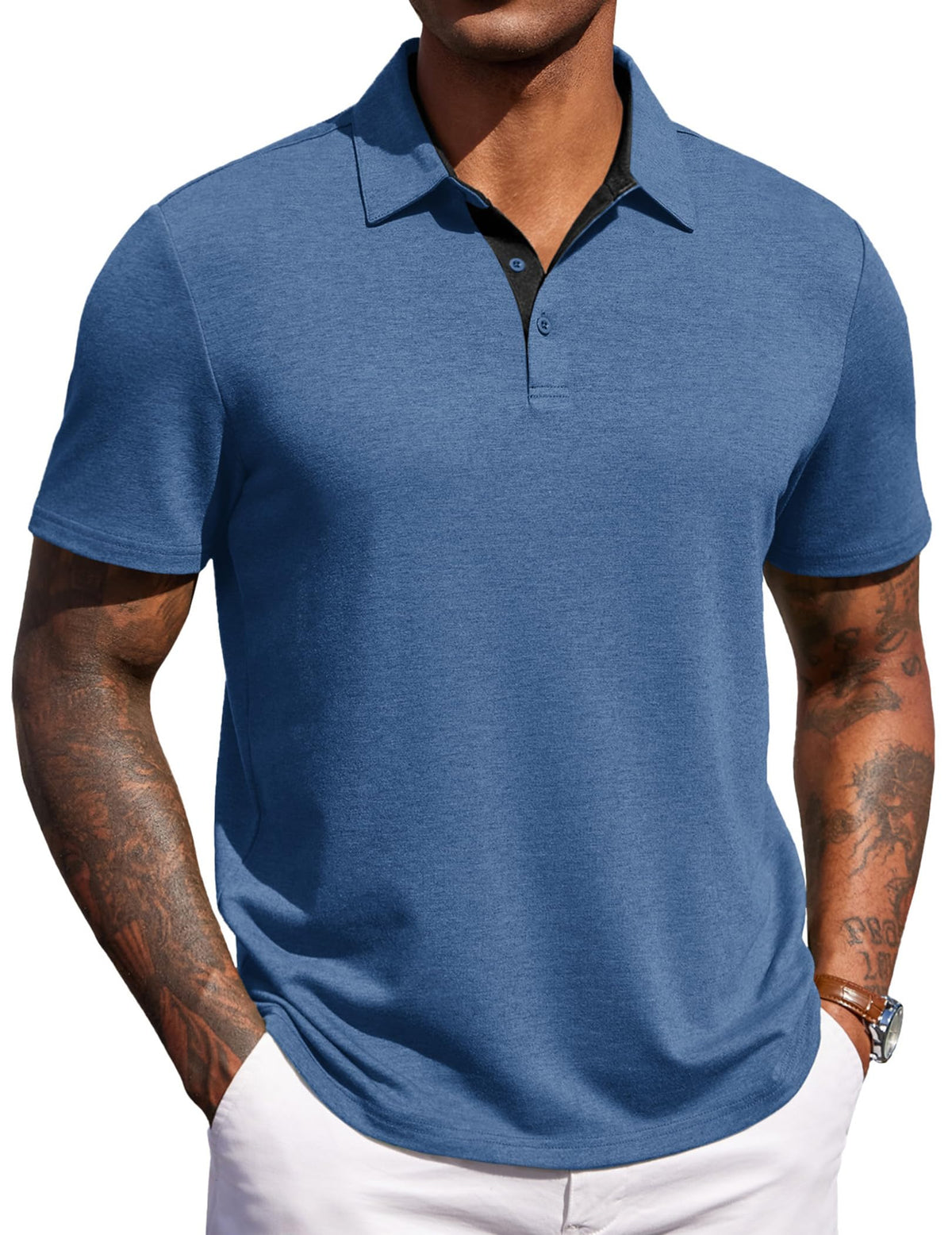 COOFANDY Mens Polo Shirts Short Sleeve Casual Summer Polo Tee Collared Tops