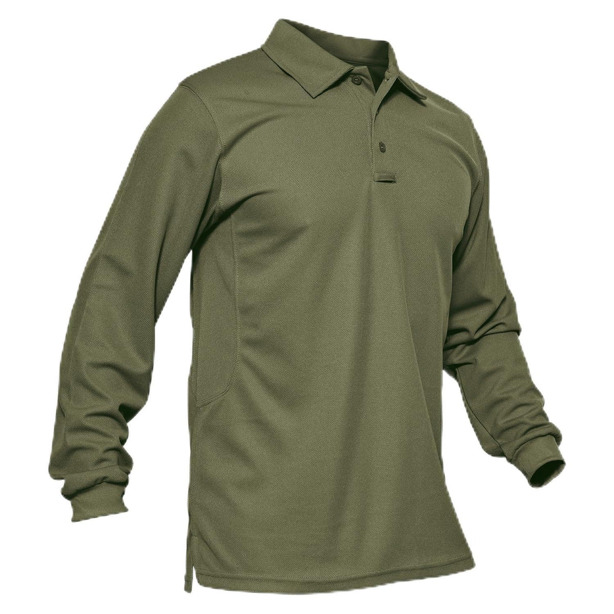 MAGCOMSEN Men's Polo Shirts 3 Button Quick Dry Performance Long Sleeve Tactical Shirts Pique Jersey Golf Shirt