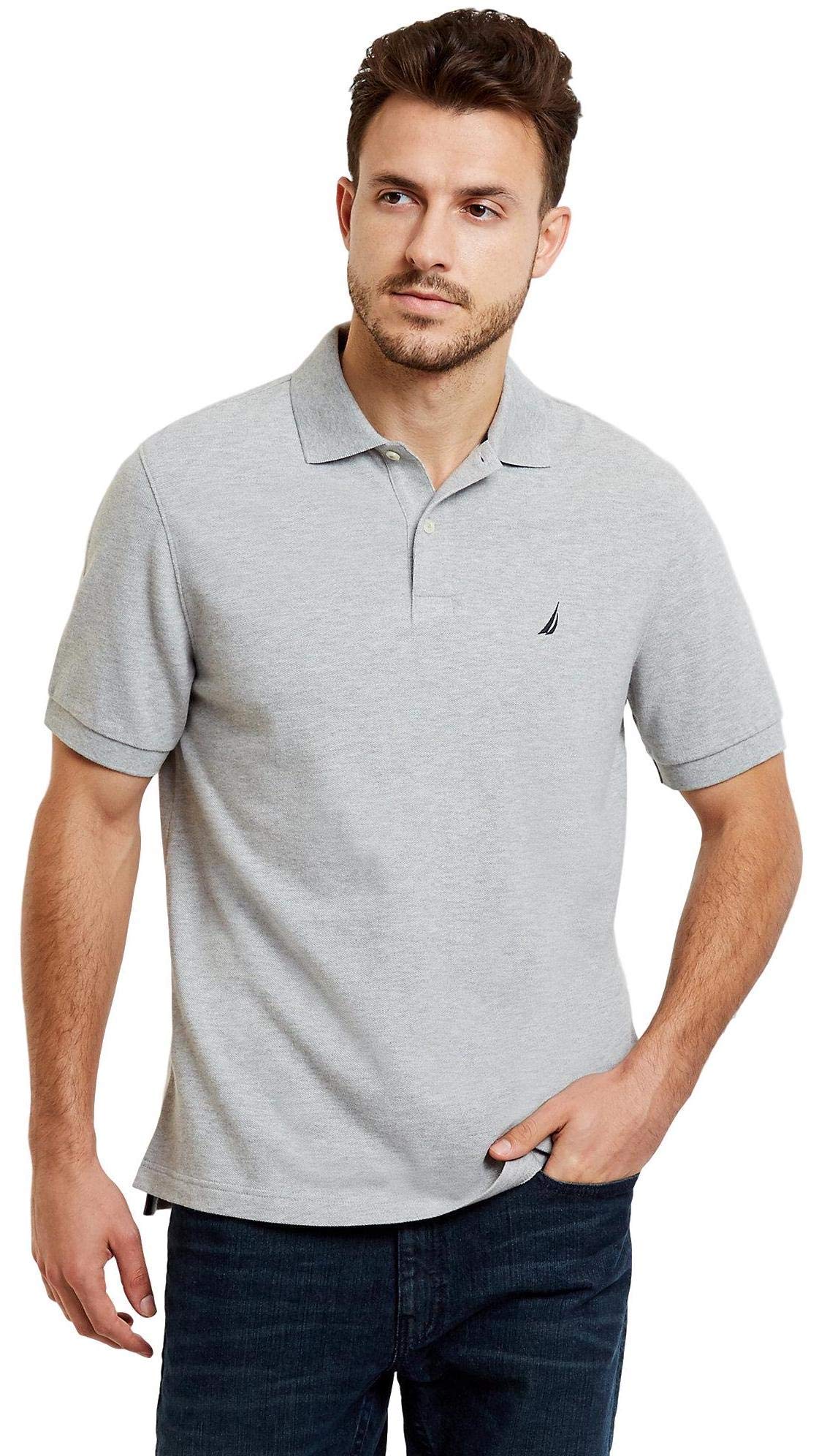 Nautica Men's Classic Short Sleeve Solid Performance Deck Polo Shirt